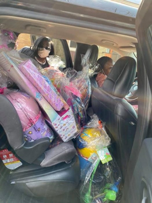 A back seat full of Easter surprises.