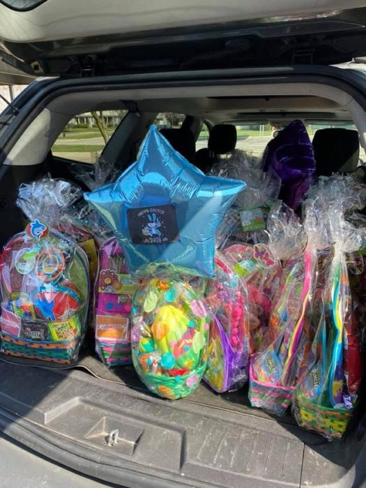 Easter 2021 — baskets on their way to families.